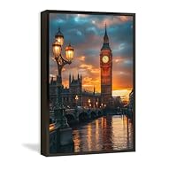 水晶絵　イギリス　ロンドン　ビッグベン　アートパネル　立体　絵画　パネル　額縁 ビッグベン アートパネル 水晶絵 インテリアフレーム おしゃれ